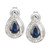 Sapphire (9/10 ct. t.w.) & Diamond (1/3 ct. t.w.) Stud Earrings in 14k White Gold (Also available in Emerald)