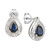 Sapphire (9/10 ct. t.w.) & Diamond (1/3 ct. t.w.) Stud Earrings in 14k White Gold (Also available in Emerald)