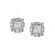 Diamond Princess Cut Quad Center Stud Earrings (1/2 ct. t.w.) in 14K White Gold