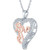 Diamond Love Heart Pendant Necklace (1/10 ct. t.w.) in Sterling Silver & 14k Rose Gold-Plate, 16" + 2" extender
