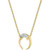 Diamond Accent Crescent Horn Pendant Necklace in 14k Gold-Plated Sterling Silver, 16" + 2" extender