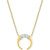 Diamond Accent Crescent Horn Pendant Necklace in 14k Gold-Plated Sterling Silver, 16" + 2" extender