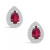 Ruby (1 Ct. t.w.) and Diamond (3/8 Ct. t.w.) Halo Stud Earrings