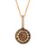 Chocolate Diamond (5/8 ct. t.w.) & Vanilla Diamond (1/4 ct. t.w.) Halo 18" Pendant Necklace in 14k Rose Gold