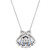 Multi-Sapphire (5/8 ct. t.w.) & Nude Diamond (1/20 ct. t.w.) Shell Pendant Necklace in 14k White Gold, 18" + 2" extender