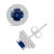 Sapphire (1-1/3 Ct. t.w.) and Diamond (1/3 Ct. t.w.) Halo Stud Earrings