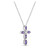 Sterling Silver Simple 1 3/8 (ct. t. w.) Genuine Purple Amethyst and White Topaz Marquise Bezel Set Cross Pendant Necklace