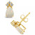 Opal (3/4 ct. t.w.) and Diamond (1/8 ct. t.w.) Stud Earrings in 14K Yellow Gold or 14K White Gold