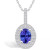 Tanzanite (1-1/4 Ct. t.w.) and Diamond (1/2 Ct. t.w.) Halo Pendant Necklace