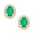 Emerald (2-3/8 Ct. t.w.) and Diamond (3/8 Ct. t.w.) Halo Stud Earrings