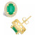 Emerald (2-3/8 Ct. t.w.) and Diamond (3/8 Ct. t.w.) Halo Stud Earrings
