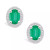Emerald (2-3/8 Ct. t.w.) and Diamond (3/8 Ct. t.w.) Halo Stud Earrings