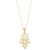 Filigree Hamsa Hand 18" Pendant Necklace in 14k Gold