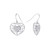 Gray and Pink Crystal (0.35 ct.t.w) Filigree Heart Drop Earrings in Sterling Silver