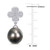 Black Cultured Tahitian Pearl (10mm) & Diamond (1/5 ct. t.w.) Flower Drop Earrings in 14k White Gold