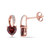 Garnet and Diamond Accent Heart Earrings