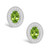 Peridot (1-1/10 ct. t.w.) and Diamond (1/5 ct. t.w.) Halo Studs in Sterling Silver