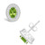 Peridot (1-1/10 ct. t.w.) and Diamond (1/5 ct. t.w.) Halo Studs in Sterling Silver