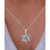 Lab-Created Blue Opal & Cubic Zirconia Star of David 18" Pendant Necklace in Sterling Silver
