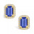 Tanzanite (1-1/10 Ct. t.w.) and Diamond (1/5 Ct. t.w.) Halo Stud Earrings