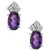 Amethyst (7/8 ct.t.w ) and Diamond (1/8 ct.t.w) Stud Earrings in 14K White Gold