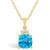 Blue Topaz (2-3/4 Ct. T.W.) and Diamond (1/10 Ct. T.W.) Pendant Necklace in 14K Yellow Gold