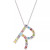 Multi-Gemstone (3-1/5 ct. t.w.) Initial 18" Pendant Necklace in Sterling Silver