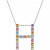 Multi-Gemstone (3-1/5 ct. t.w.) Initial 18" Pendant Necklace in Sterling Silver