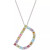 Multi-Gemstone (3-1/5 ct. t.w.) Initial 18" Pendant Necklace in Sterling Silver