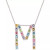 Multi-Gemstone (3-1/5 ct. t.w.) Initial 18" Pendant Necklace in Sterling Silver