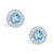 Created Spinel Aquamarine (1-7/8 ct. t.w.) and Created Sapphire (1/5 ct. t.w.) Halo Studs in 10K White Gold