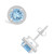 Created Spinel Aquamarine (1-7/8 ct. t.w.) and Created Sapphire (1/5 ct. t.w.) Halo Studs in 10K White Gold