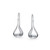 Simple Plain Puffed Teardrop Pear Shaped Rain Drop Earrings For Women Fishhook Threader Polish Sterling Silver 1.5 Inch
