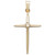 14k Yellow Gold Pendant, Diamond Accent Slim Line Cross