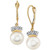 Cultured Freshwater Pearl (9mm) & Diamond (1/5 ct. t.w.) Crown Drop Earrings in 14k Gold