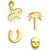 4-Pc. Set Variety Single Stud Earrings in 10k Gold