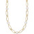 Cultured Freshwater Pearl (9-3/4 x 10-3/4mm) Oval Link 18" Collar Necklace in 14k Gold-Plated Sterling Silver