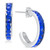 Small (5/8") Blue Crystal Hoop Earrings in Sterling Silver