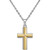 Diamond Accent Cross Pendant Necklace in Stainless Steel and 10K Gold