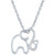 Diamond Accent Elephant Pendant Necklace (1/20 ct. t.w.) in Sterling Silver, 16" + 2" extender