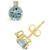 Aquamarine (1-1/2 ct. t.w.) and Diamond Accent Stud Earrings in 14K Yellow Gold