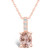 Morganite (1-1/7 Ct. T.W.) and Diamond Accent Pendant Necklace in 14K Rose Gold