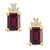 Garnet (3-7/8 ct. t.w.) and Diamond (1/5 ct. t.w.) Stud Earrings in 14K Yellow Gold