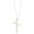 Cultured Freshwater Pearl (4mm) Cross 18" Pendant Necklace in Sterling Silver