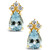 Aquamarine (1-1/5 ct.t.w) and Diamond (1/8 ct.t.w) Stud Earrings in 14K Yellow Gold