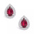 Ruby (1 Ct. t.w.) and Diamond (1/6 Ct. t.w.) Halo Stud Earrings