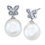 Cultured Freshwater Pearl (9mm) and Diamond (1/10 ct. t.w.) Butterfly Drop Earrings in 14k White Gold