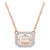 Morganite (3/5 ct. t.w.) & Diamond (1/10 ct. t.w.) Halo 17" Necklace in 14k Rose Gold