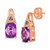 Chocolatier® Grape Amethyst (2-1/2 ct. t.w.) & Diamond (1/10 ct. t.w.) Stud Earrings in 14k Rose Gold