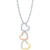 Diamond Tricolor Triple Heart 18" Pendant Necklace (1/5 ct. t.w.) in 10k Gold, White Gold & Rose Gold